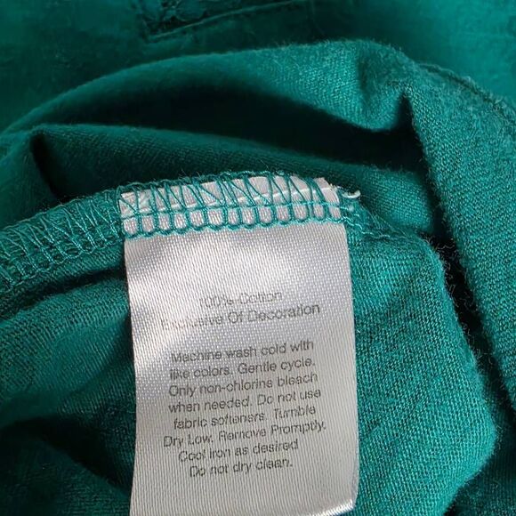 Eddie Bauer Teal Lace Trim V-Neck Tee XXL - Picture 4 of 7